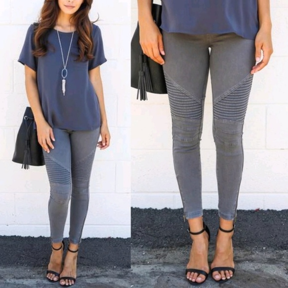 Moto Leggings (DARK GRAY) - Picture 5 of 6